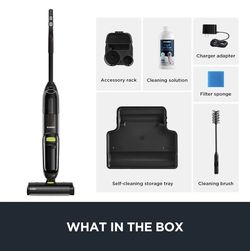 Eureka Wet Dry Vacuum Cleaner Cordless, Mop Vacuum Cleaner with Self-Cleaning System, Lightweight Hardwood Floors Vacuum for Pets and Sticky Messes