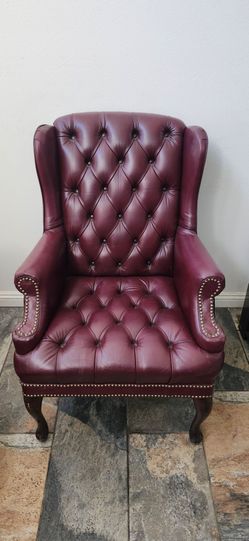 Classic Chesterfield wingback armchair