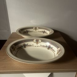 1979 Minton Royal Doulton Persian Rose English Bone China Oval Vegetable Bowls