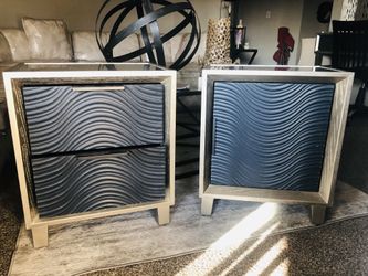 New Beautiful Cabinets Sculpted Wood Mirrored Top Cabinets