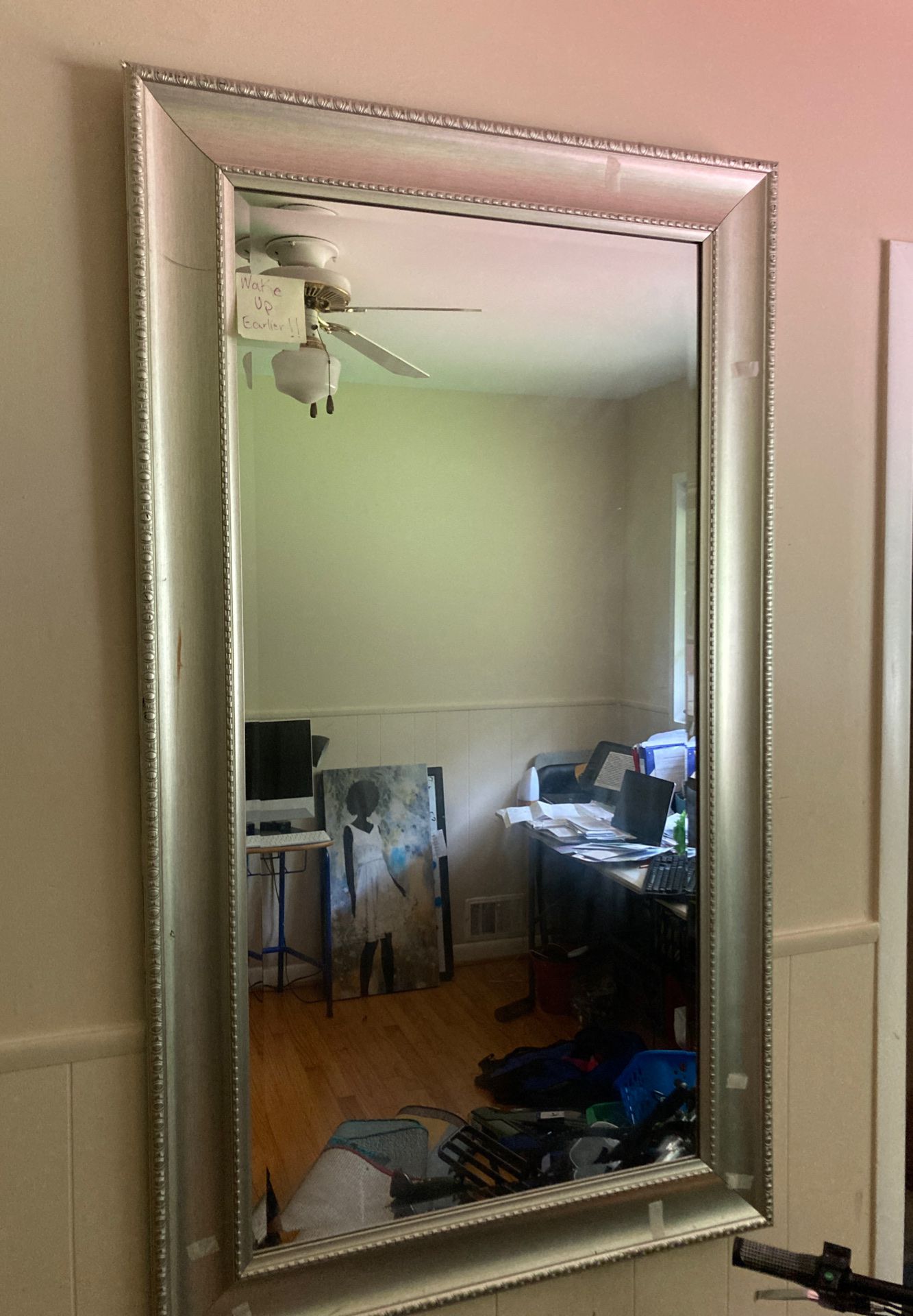 Matching silver framed mirrors