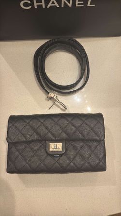 Chanel Uniform 2.55 Reissue Waist Belt Bag Black Quilted Leather