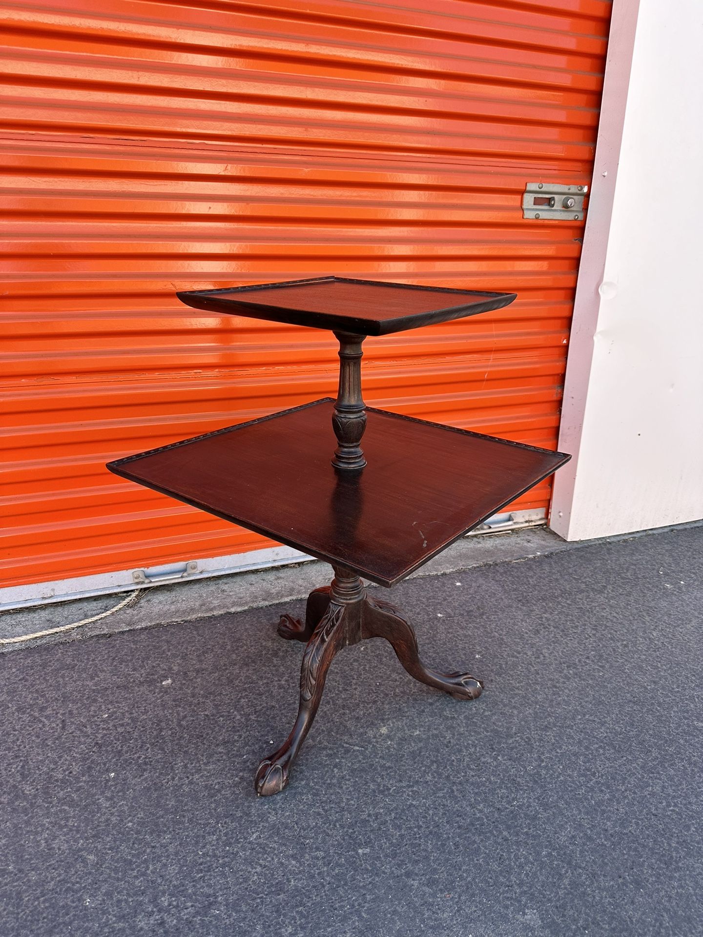 George III Style Crotch Mahogany Pedestal Tilt-Top Side Table
