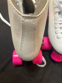 White Roller Skates with Pink Wheels