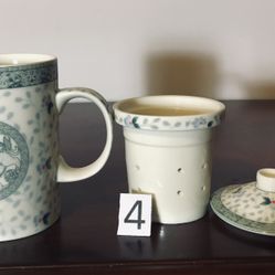 Porcelain Mug With Filter   3 Pc/ Set
