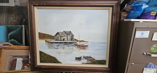 Wall Decor Mixed Variour Franes And Hand Painted Waterfall Scenary