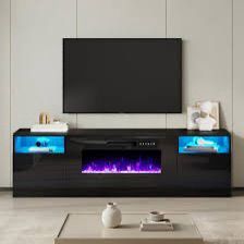 Tv stand with built-in electric fireplace