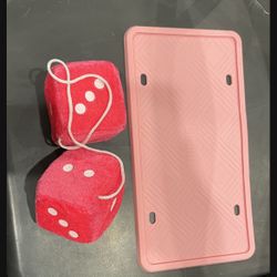 Silicone License Plate Cover And Dice 