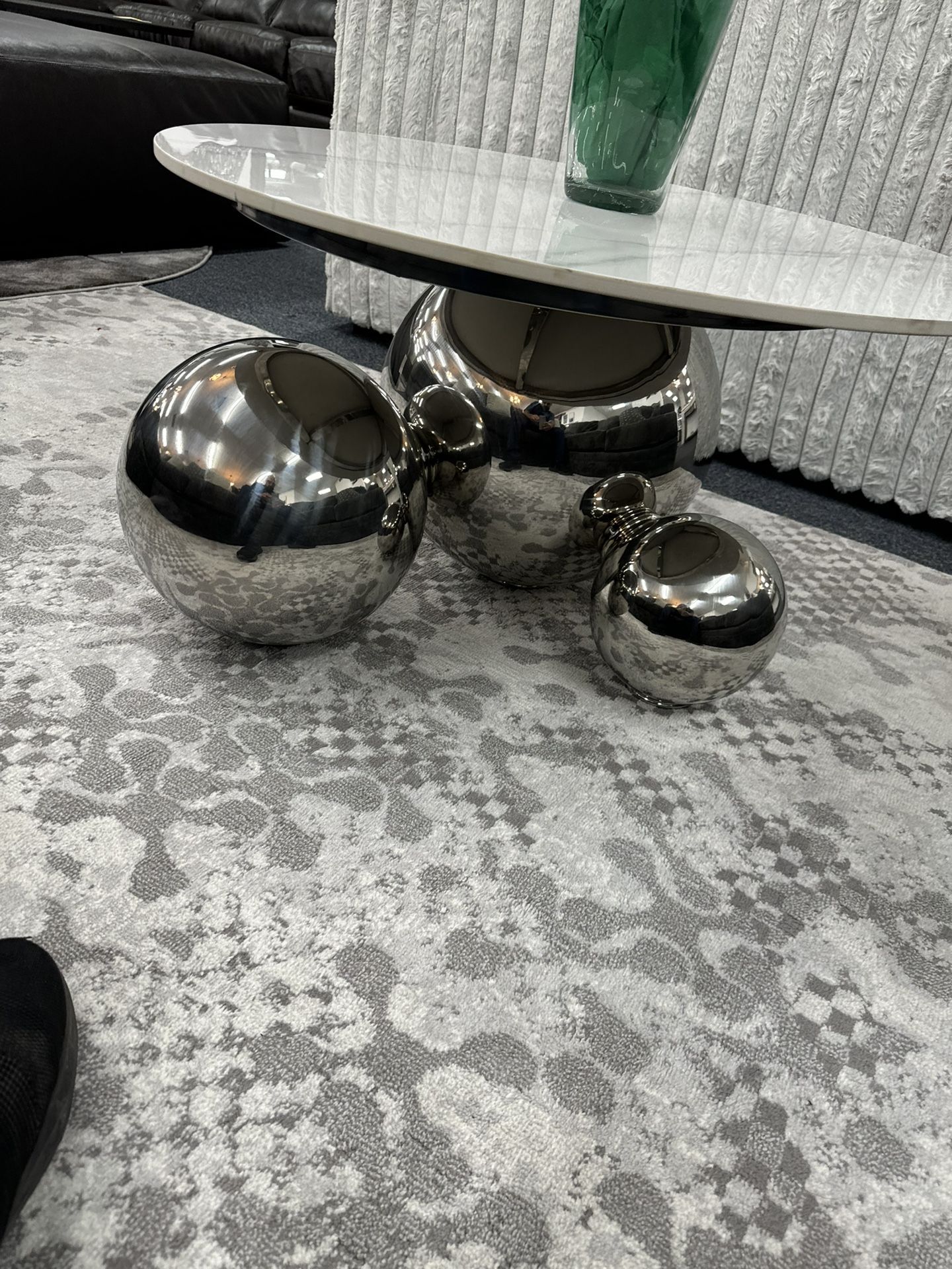 Coffee Table Real Marble And Real Chrome & $300