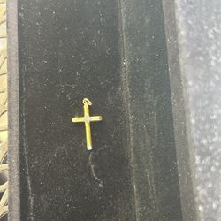 14K Gold Cross Small With A Small Diamond