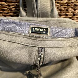 Urban Grey Leather Backpack 
