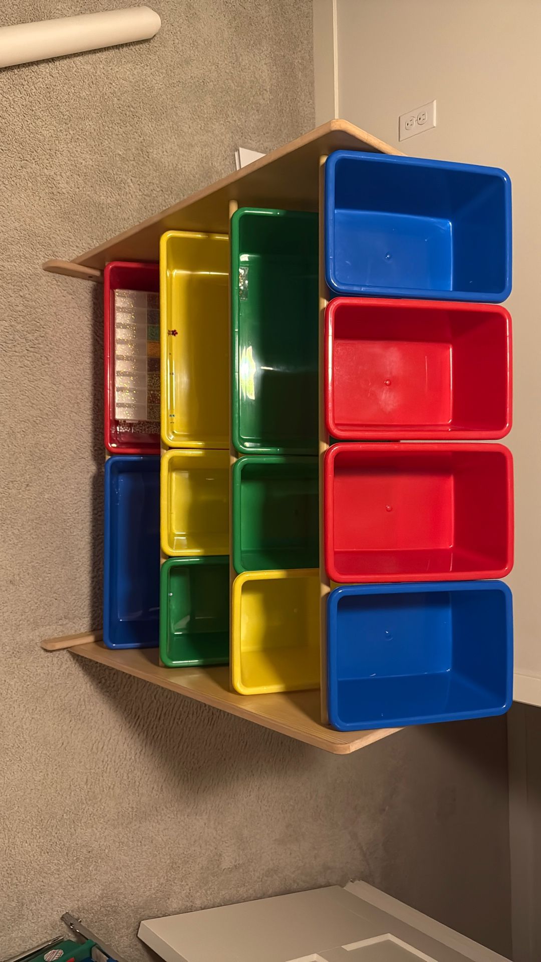 kids Storage Shelf With Movable Bins
