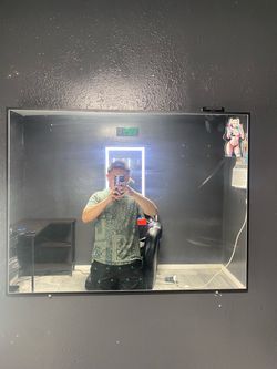 Large Wall Mirror with Black Frame