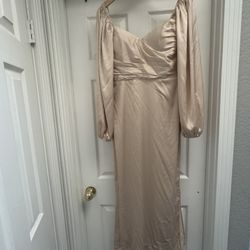 Champagne, long formal dress