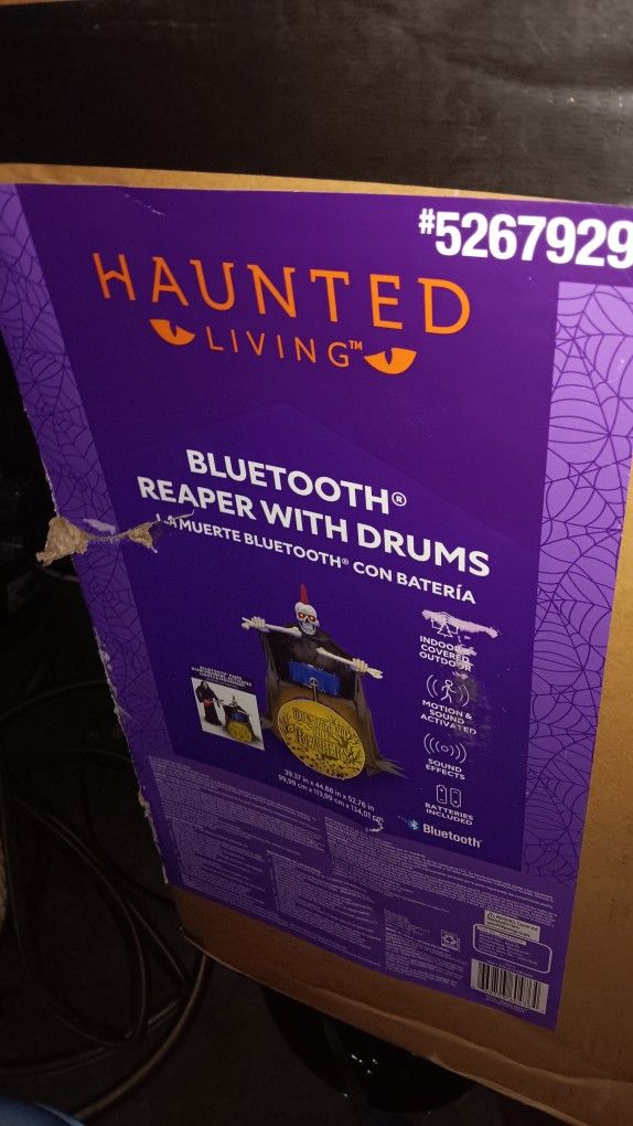 Lowes Bluetooth Drum Reaper Halloween Animatronic