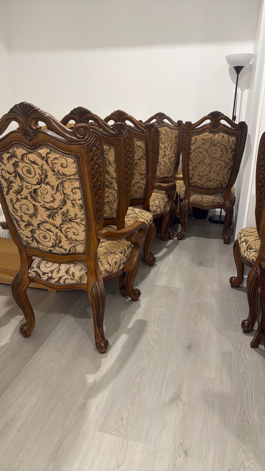 Six wooden Oak chairs -$60 Dollar Each Chair