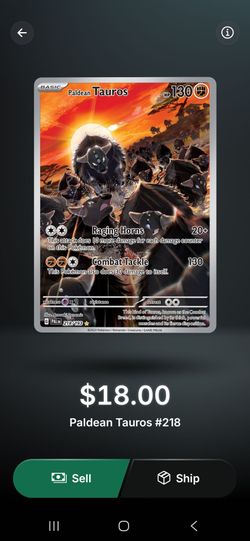 Paldean Tauraus #218 holofoil