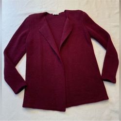 Vintage Calvin Klein burgundy maroon cardigan sweater with shoulder pads estimated size Large