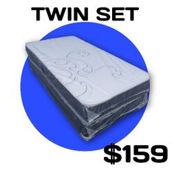NEW TWIN-SIZE MATTRESS & BOX SPRING - 2PC