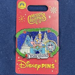 Disneyland Merry Christmas Holiday Glitter Pin Disney Parks NWT