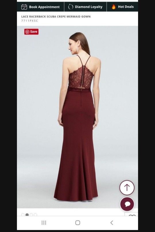 Lace racerback scuba cheap crepe mermaid gown