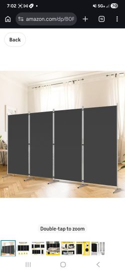 RANTILA 4 Panel Room Divider, 6 Ft Tall Folding Privacy Screen Room Dividers, Freestanding Room Partition Wall Dividers