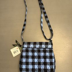 New Vera Bradley Alpine Check Petite Double Zip Hipster