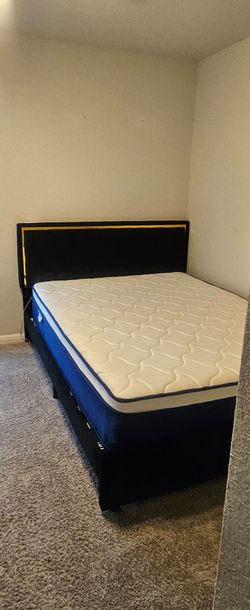 Queen LED Light bed frame and mattress