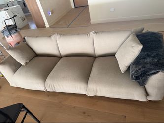 Cream Bouclé Oversized 3-Seat Sofa