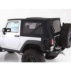Black Diamond Soft Top with Tinted Rear and Side Windows Replacement for Wrangler JK 2 Door 2010-2017  Looks new got off a pallet and I have no need f