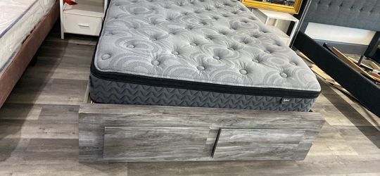 Used Queen bed frame and mattress