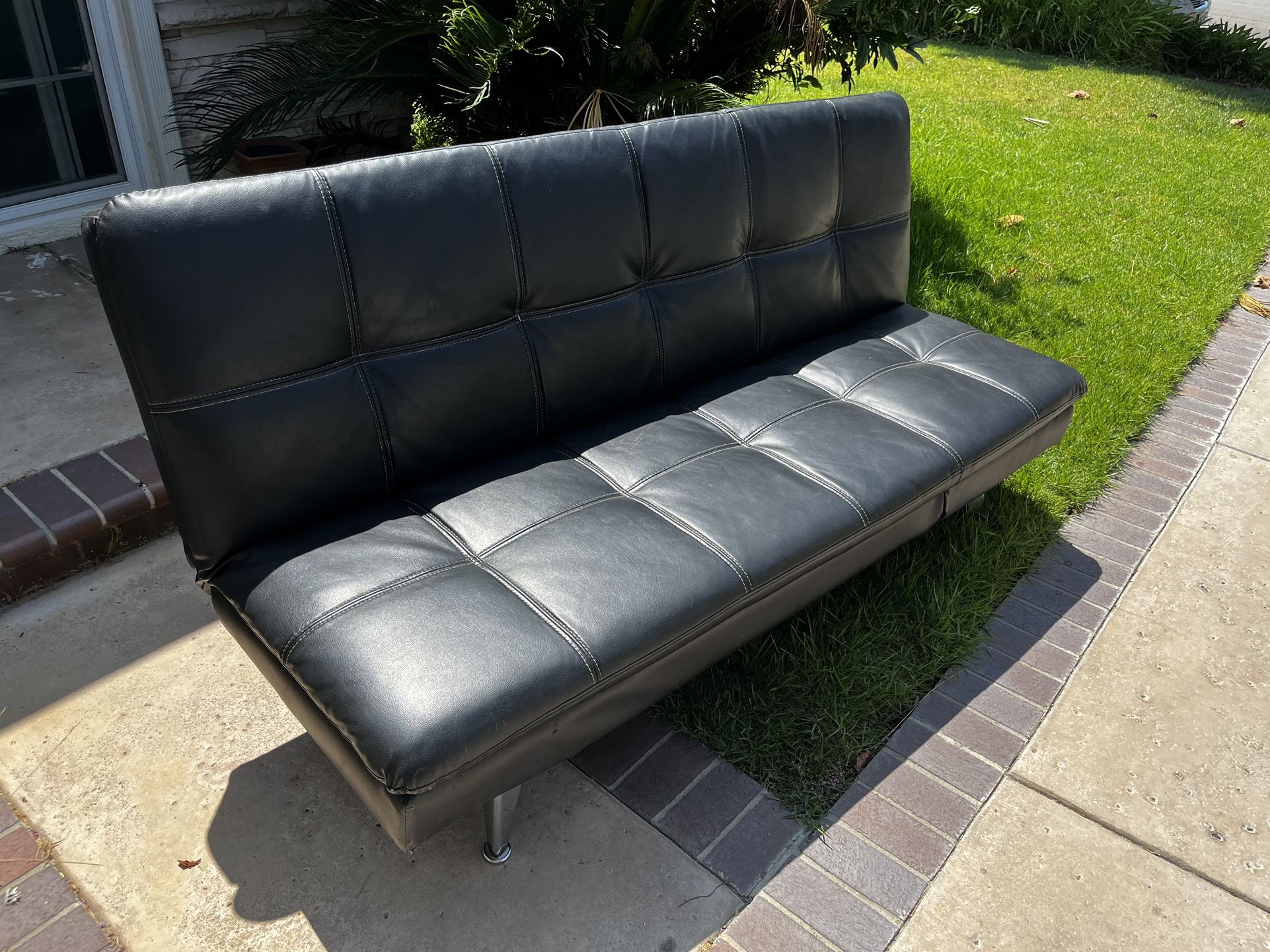 Black Leather Futon