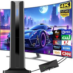 TV Antenna Indoor, 2026 HD Antenna for Smart TV with 3M Stick Base 360°&Long Range Reception for Local Channels