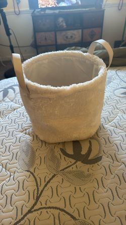 Fuzzy White Basket 
