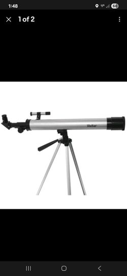 Vivitar TEL50600 60X/120X Telescope Refractor with Tripod Black Open Box New
