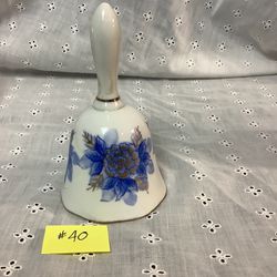 Vintage Porcelain bell With Blue Flowers (#40)