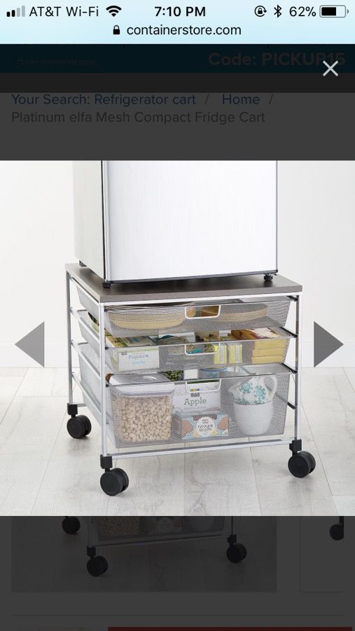 Elfa dorm fridge cart