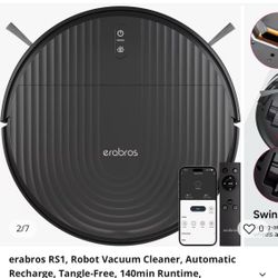 Erabros New RS1 Robot Vacuum Cleaner W Auto Recharge