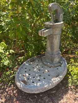 Vintage Cast Iron Hand Water Pump with Base