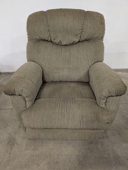 Plush Recliner Armchair, Neutral Textured Fabric