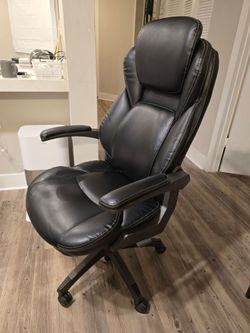 Black Leather High-Back Executive Office Chair