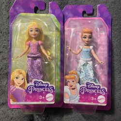 Disney Princess Cinderella & Repunzel  Small Doll Figure