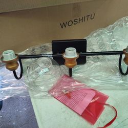 Lnc 22.5" 3 Light Bathroom Vanity Light Fixture In Aged Brass And Black