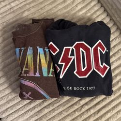 Band Bundle – Nirvana Crewneck + AC/DC Hoodie