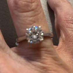 New CZ 2 kt sterling silver 925 wedding ring 6