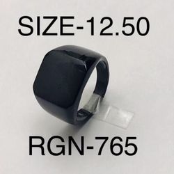Signet Square Black Tone Ring for Men & Women: Size-12.50/RGN-765
