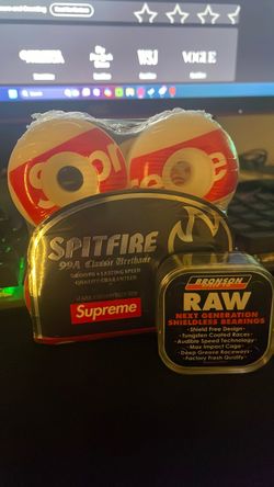 Supreme Spitfires and Bronson Raw Shieldless bearings