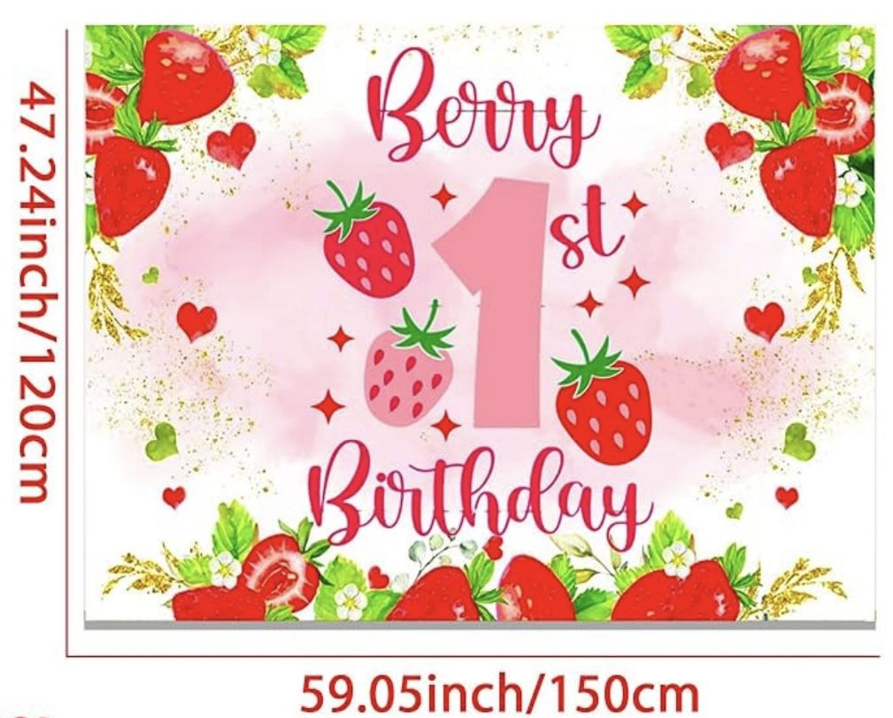 Berry 1st Birthday Backdrop