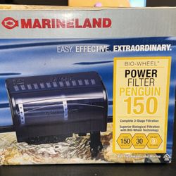 MARINELAND PENGUIN 150 BIO-WHEEL AQUARIUM POWER FILTER.