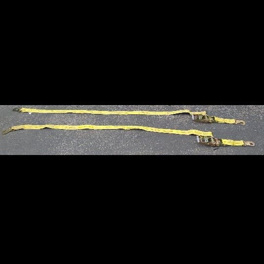 2 Yellow Tie Downs For Vehicles Or Heavy Equipment